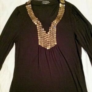 Dark brown women's fancy blouse